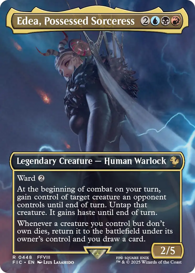 Edea, Possessed Sorceress (Borderless) [FINAL FANTASY Commander] | Boutique FDB TCG