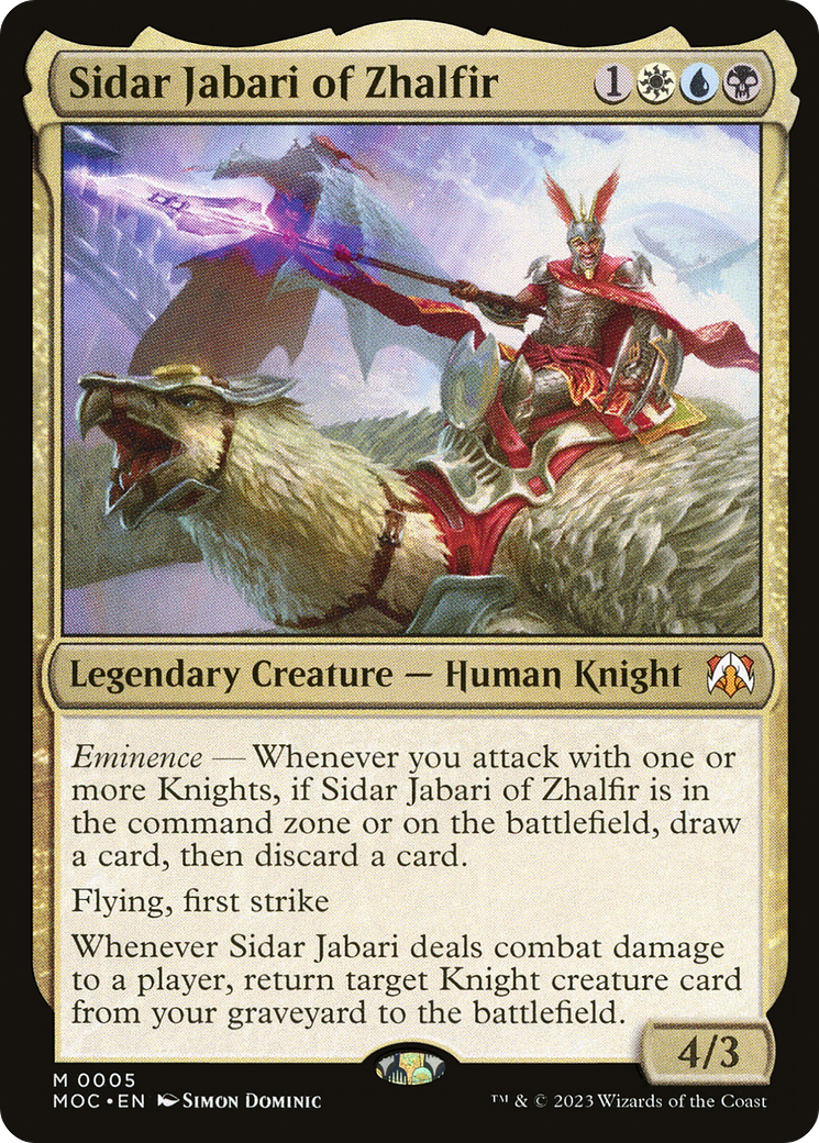 Sidar Jabari of Zhalfir [March of the Machine Commander] | Boutique FDB TCG