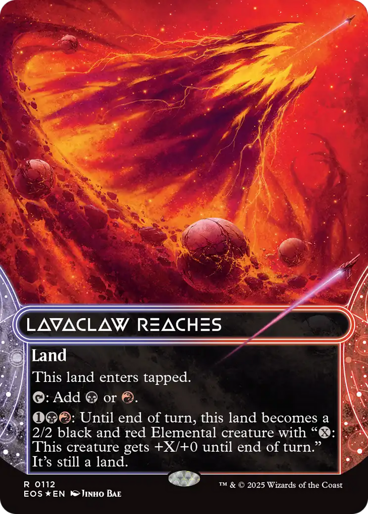 Lavaclaw Reaches (0112) (Borderless) (Galaxy Foil) [Edge of Eternities: Stellar Sights] | Boutique FDB TCG