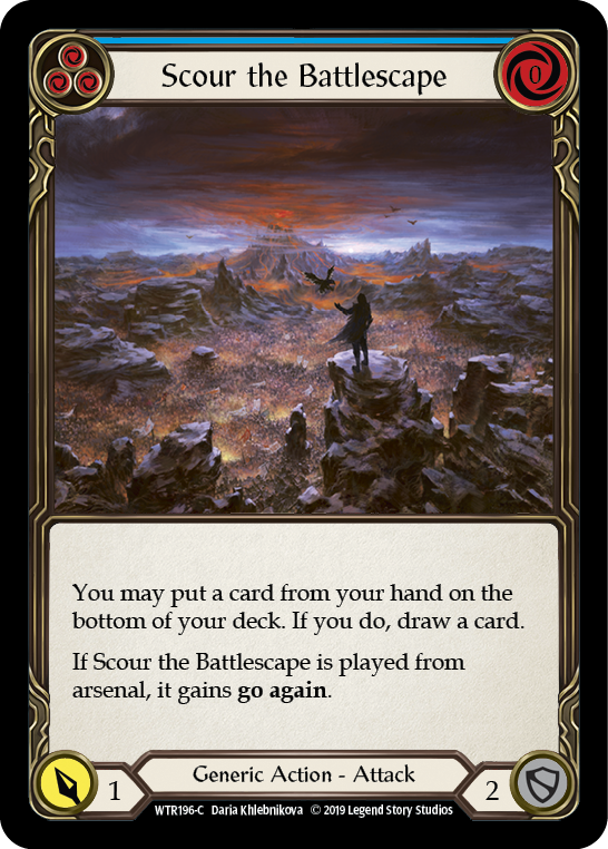 Scour the Battlescape (Blue) [WTR196-C] (Welcome to Rathe)  Alpha Print Rainbow Foil | Boutique FDB TCG