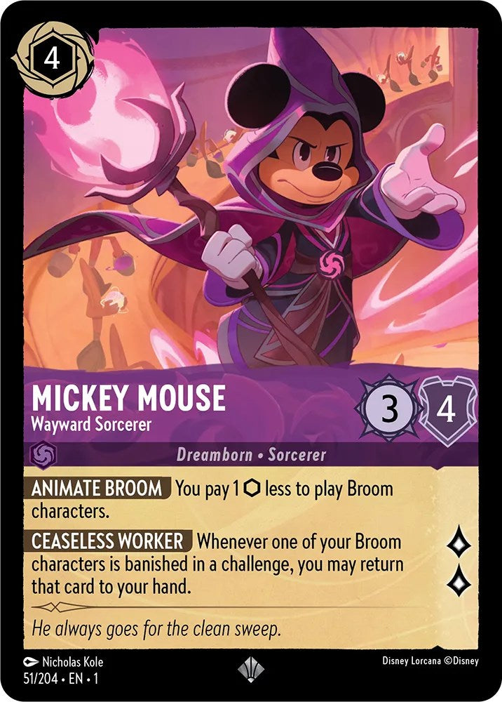 Mickey Mouse - Wayward Sorcerer (51/204) [The First Chapter] | Boutique FDB TCG