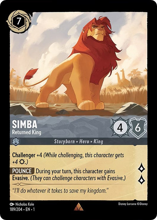 Simba - Returned King (189/204) [The First Chapter] | Boutique FDB TCG