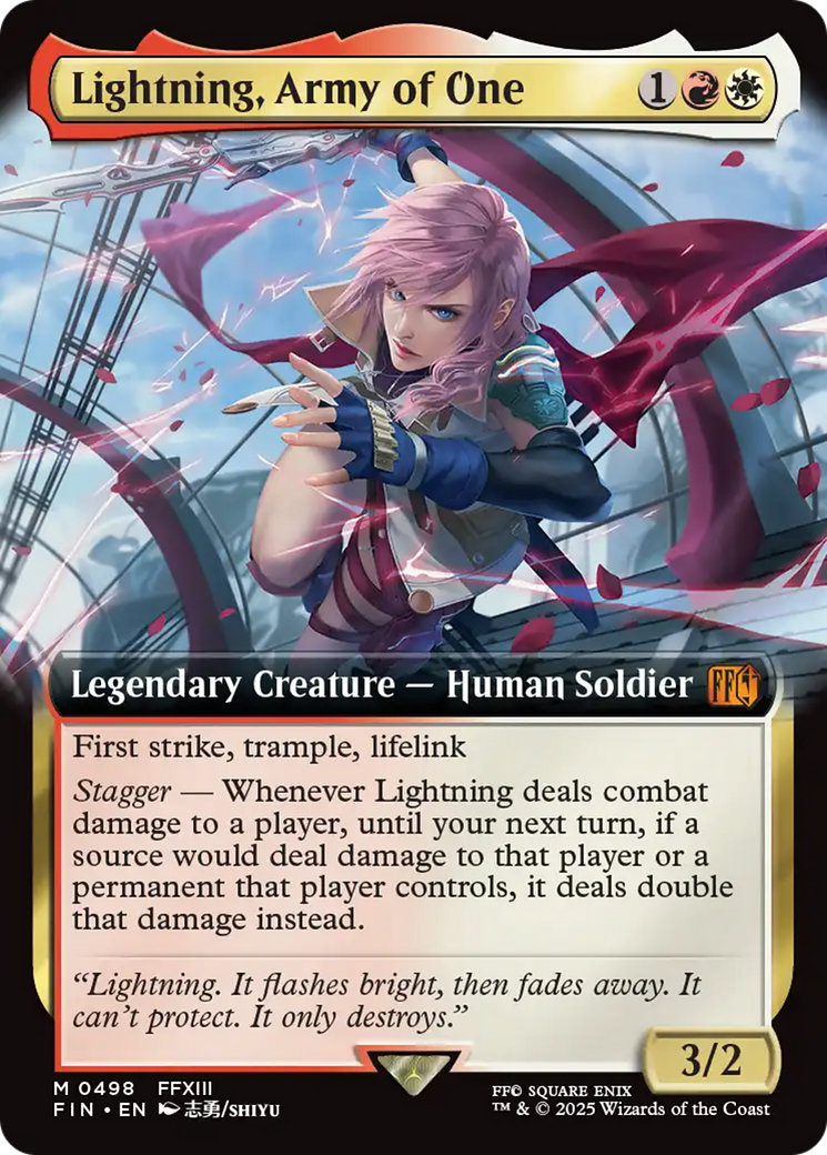 Lightning, Army of One (Extended Art) [FINAL FANTASY] | Boutique FDB TCG