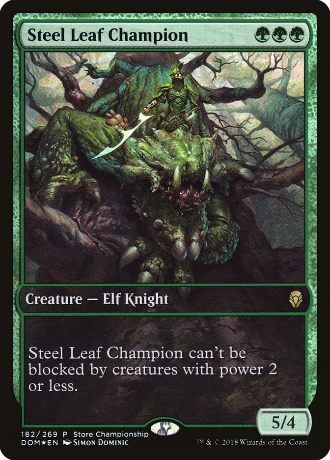 Steel Leaf Champion (Store Championship) (Full Art) [Dominaria Promos] | Boutique FDB TCG