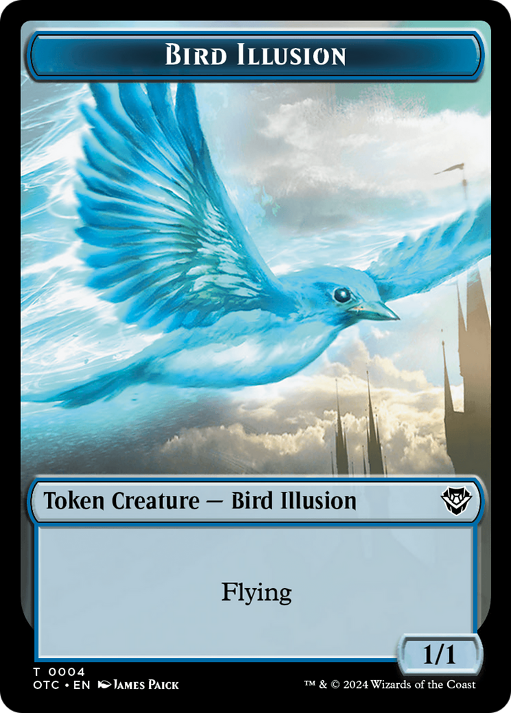 Dragon Elemental // Bird Illusion Double-Sided Token [Outlaws of Thunder Junction Commander Tokens] | Boutique FDB TCG