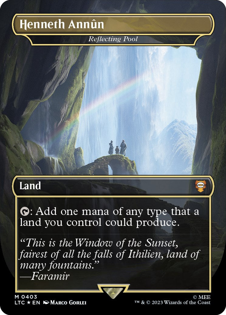 Henneth Annun - Reflecting Pool (Borderless) (Surge Foil Realms and Relics) [The Lord of the Rings: Tales of Middle-Earth Commander] | Boutique FDB TCG