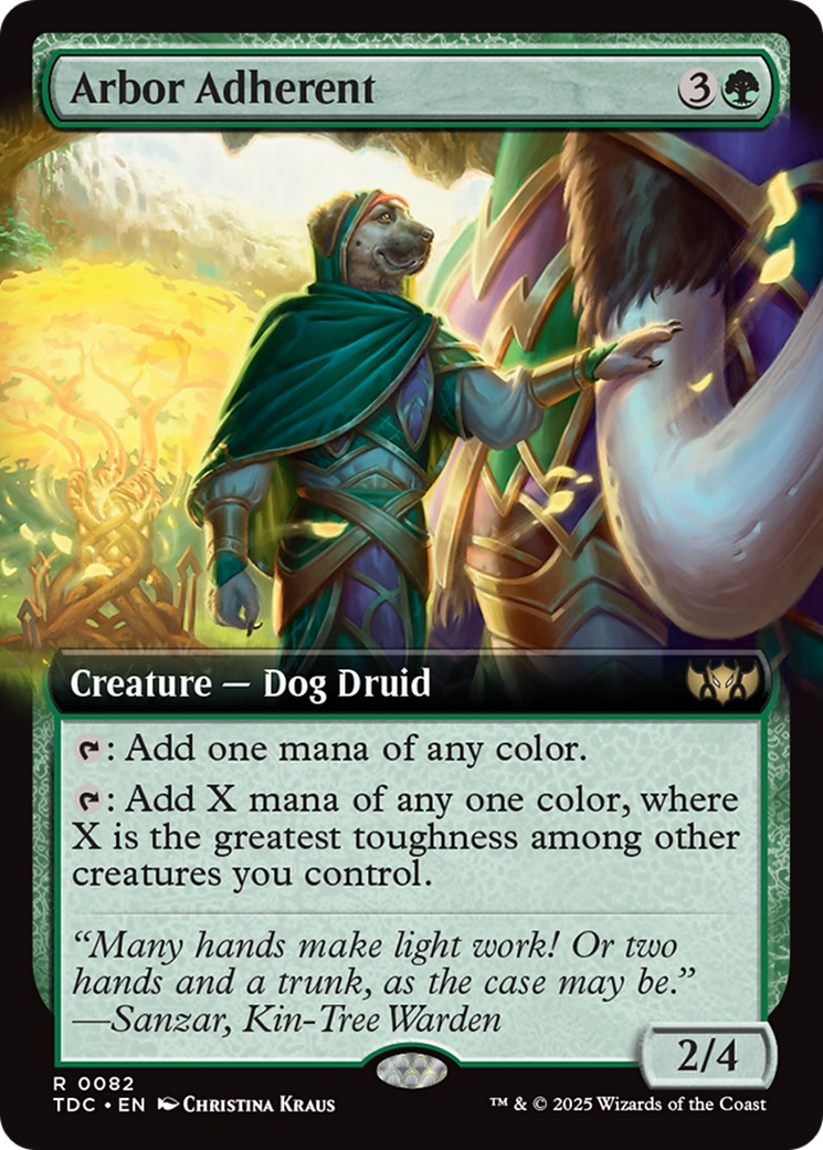 Arbor Adherent (Extended Art) [Tarkir: Dragonstorm Commander] | Boutique FDB TCG