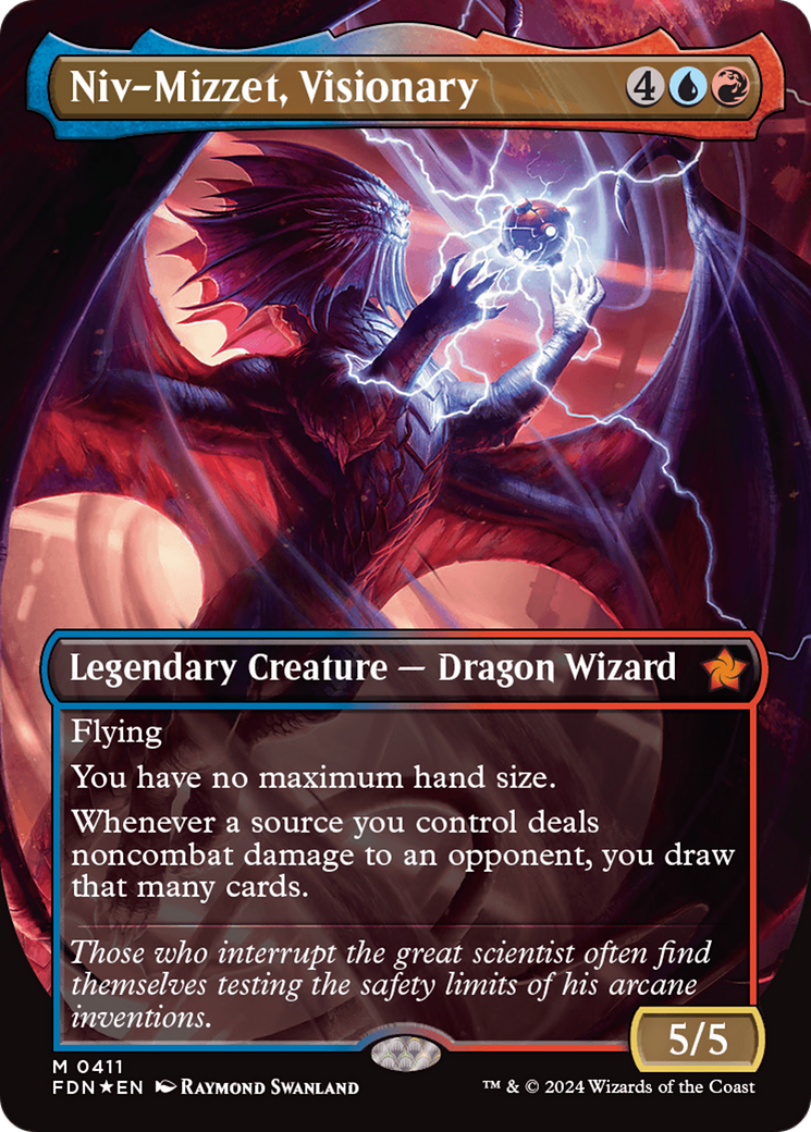 Niv-Mizzet, Visionary (Borderless) (Mana Foil) [Foundations] | Boutique FDB TCG