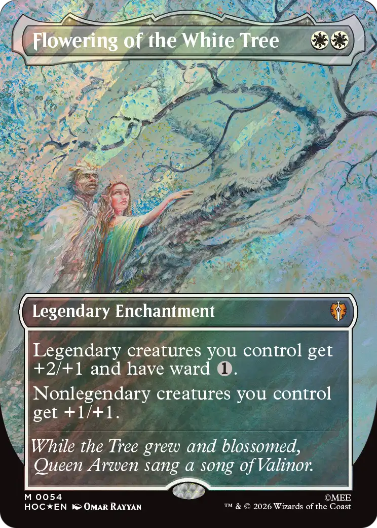 Flowering of the White Tree (Borderless) (Surge Foil) [The Hobbit: Eternal-Legal] | Boutique FDB TCG