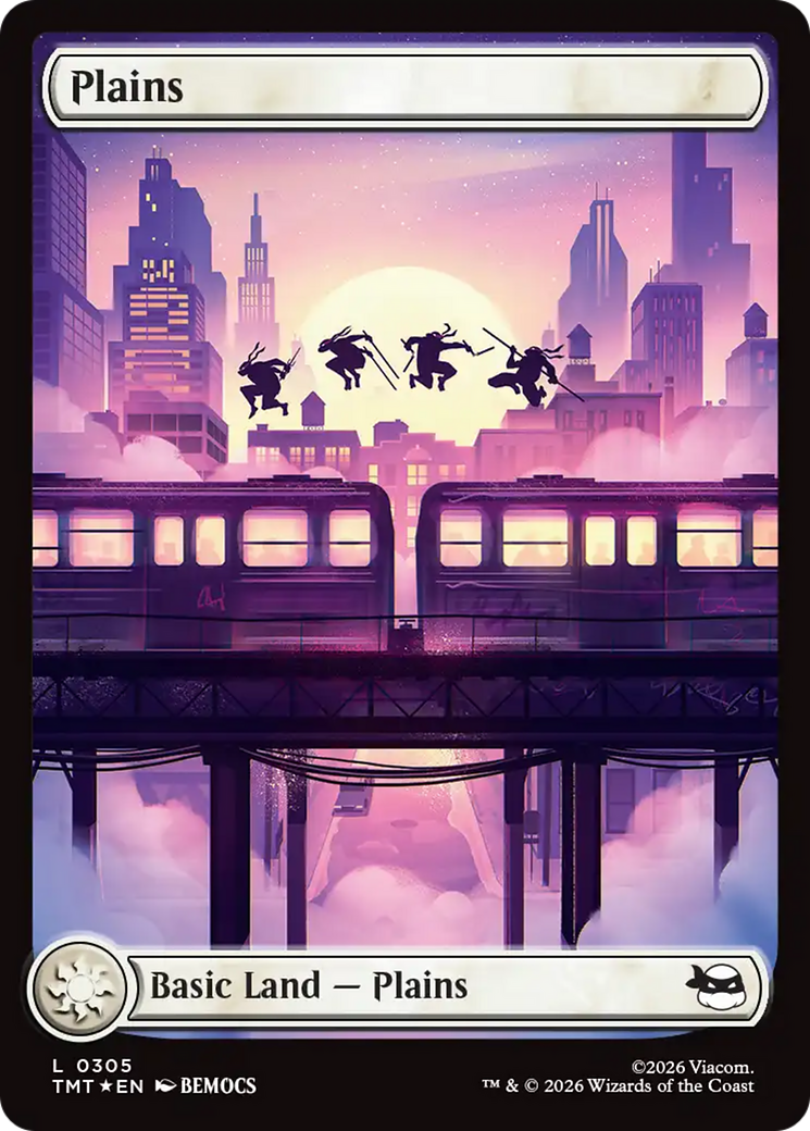 Plains (0305) (Surge Foil) [Teenage Mutant Ninja Turtles] | Boutique FDB TCG