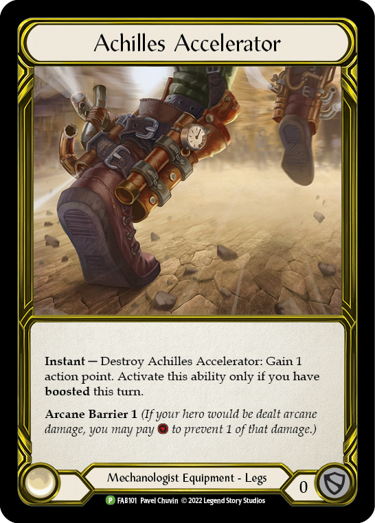 Achilles Accelerator (Golden) [FAB101] (Promo)  Cold Foil | Boutique FDB TCG