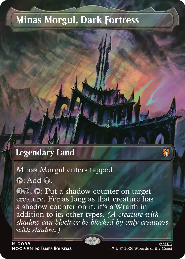 Minas Morgul, Dark Fortress (Borderless) (Surge Foil) [The Hobbit: Eternal-Legal] | Boutique FDB TCG