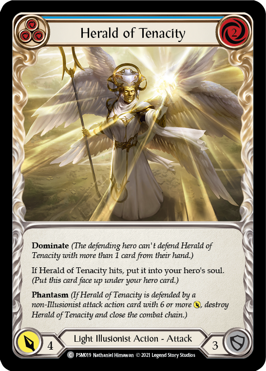Herald of Tenacity (Blue) [PSM019] (Monarch Prism Blitz Deck) | Boutique FDB TCG