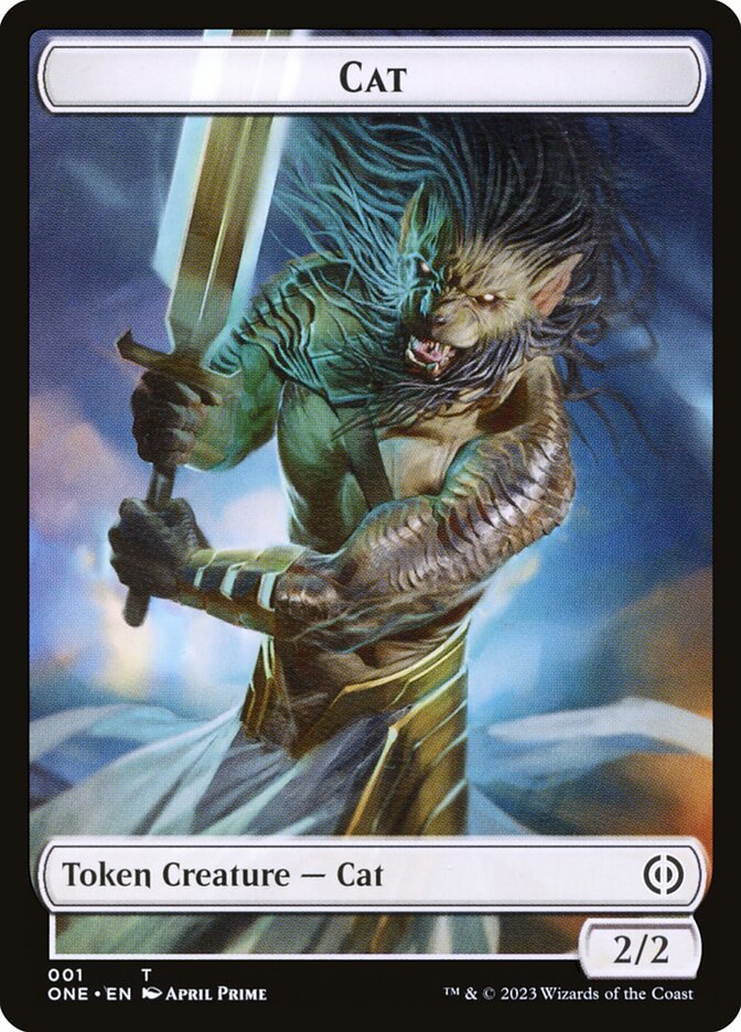 Phyrexian Mite (012) // Cat Double-Sided Token [Phyrexia: All Will Be One Tokens] | Boutique FDB TCG
