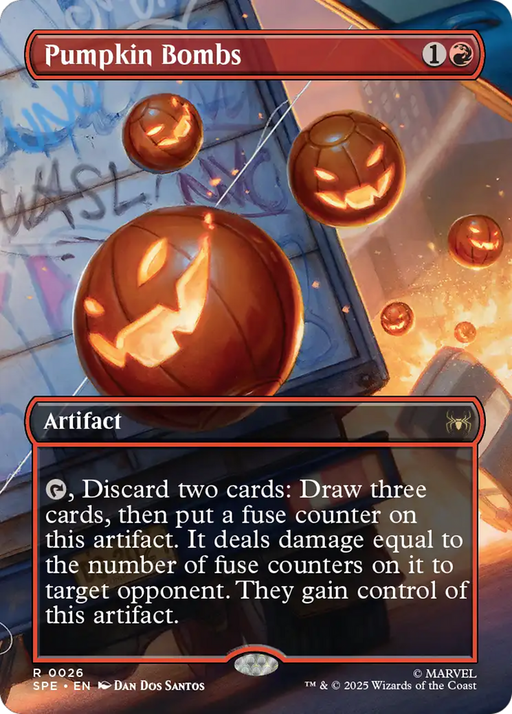 Pumpkin Bombs (Borderless) [Marvel's Spider-Man: Eternal-Legal] | Boutique FDB TCG