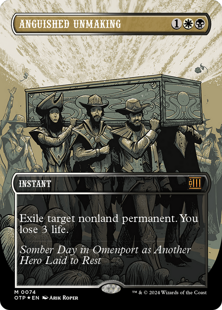 Anguished Unmaking (Textured Foil) [Outlaws of Thunder Junction: Breaking News] | Boutique FDB TCG