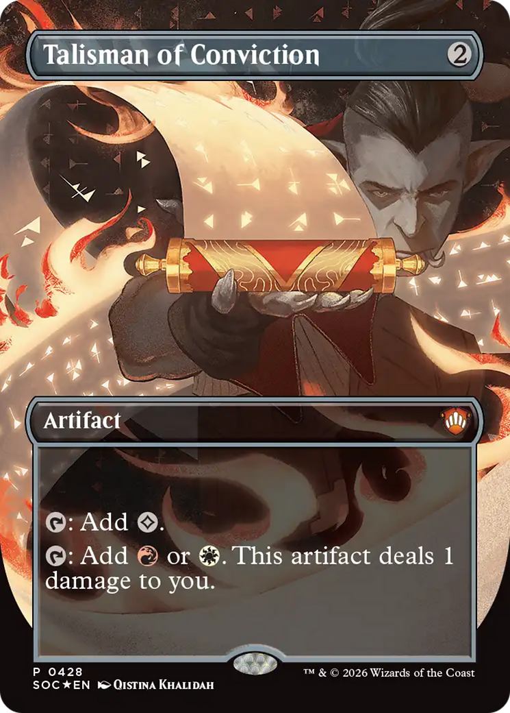 Talisman of Conviction (Borderless) [Secrets of Strixhaven Commander] | Boutique FDB TCG