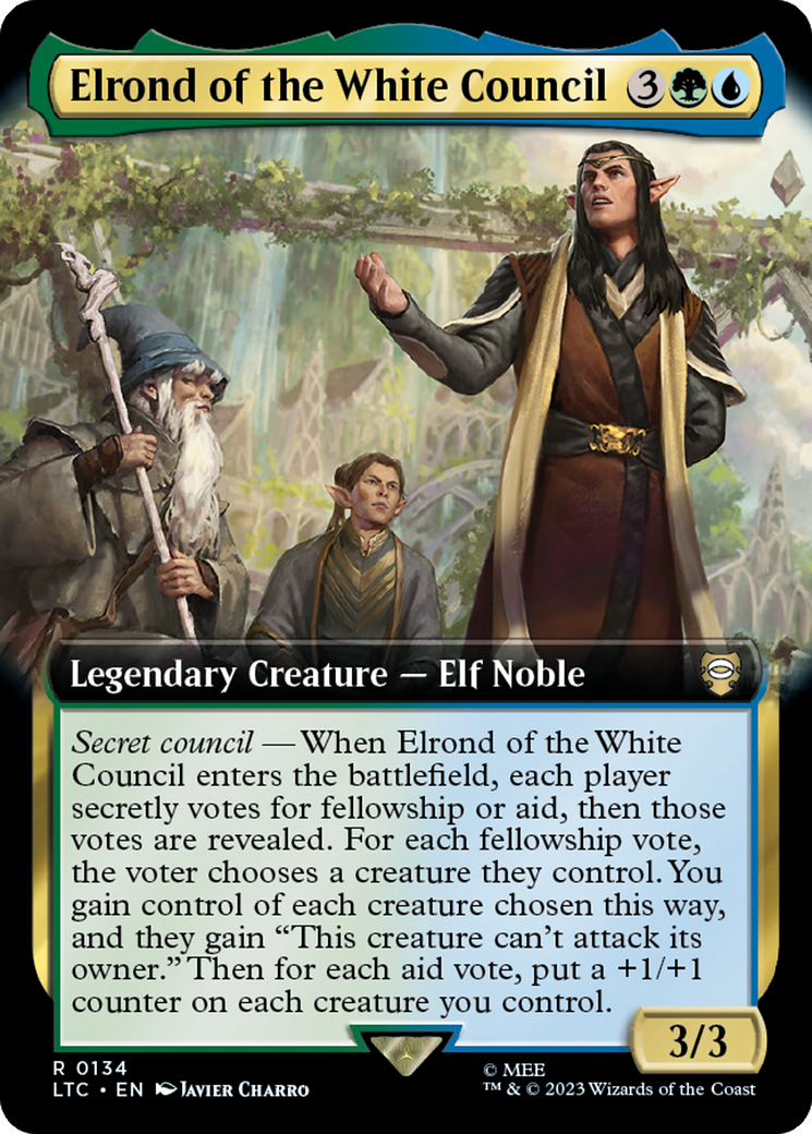 Elrond of the White Council (Extended Art) [The Lord of the Rings: Tales of Middle-Earth Commander] | Boutique FDB TCG