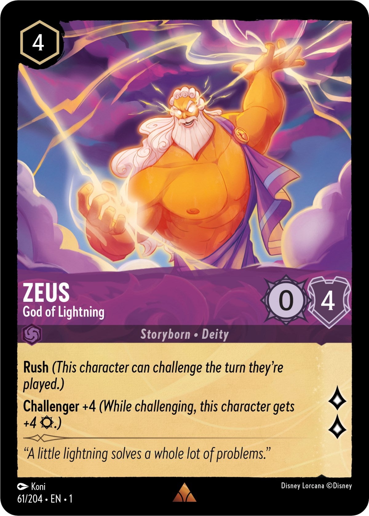 Zeus - God of Lightning (61/204) [The First Chapter] | Boutique FDB TCG