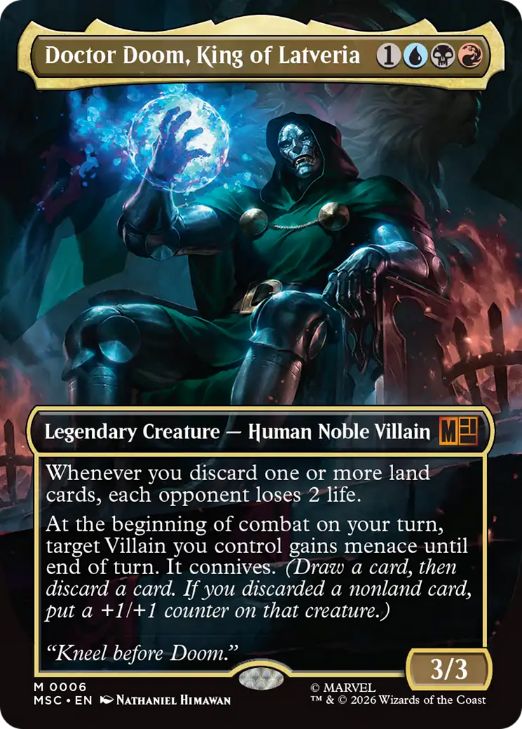 Doctor Doom, King of Latveria (Borderless) [Marvel Super Heroes Commander] | Boutique FDB TCG