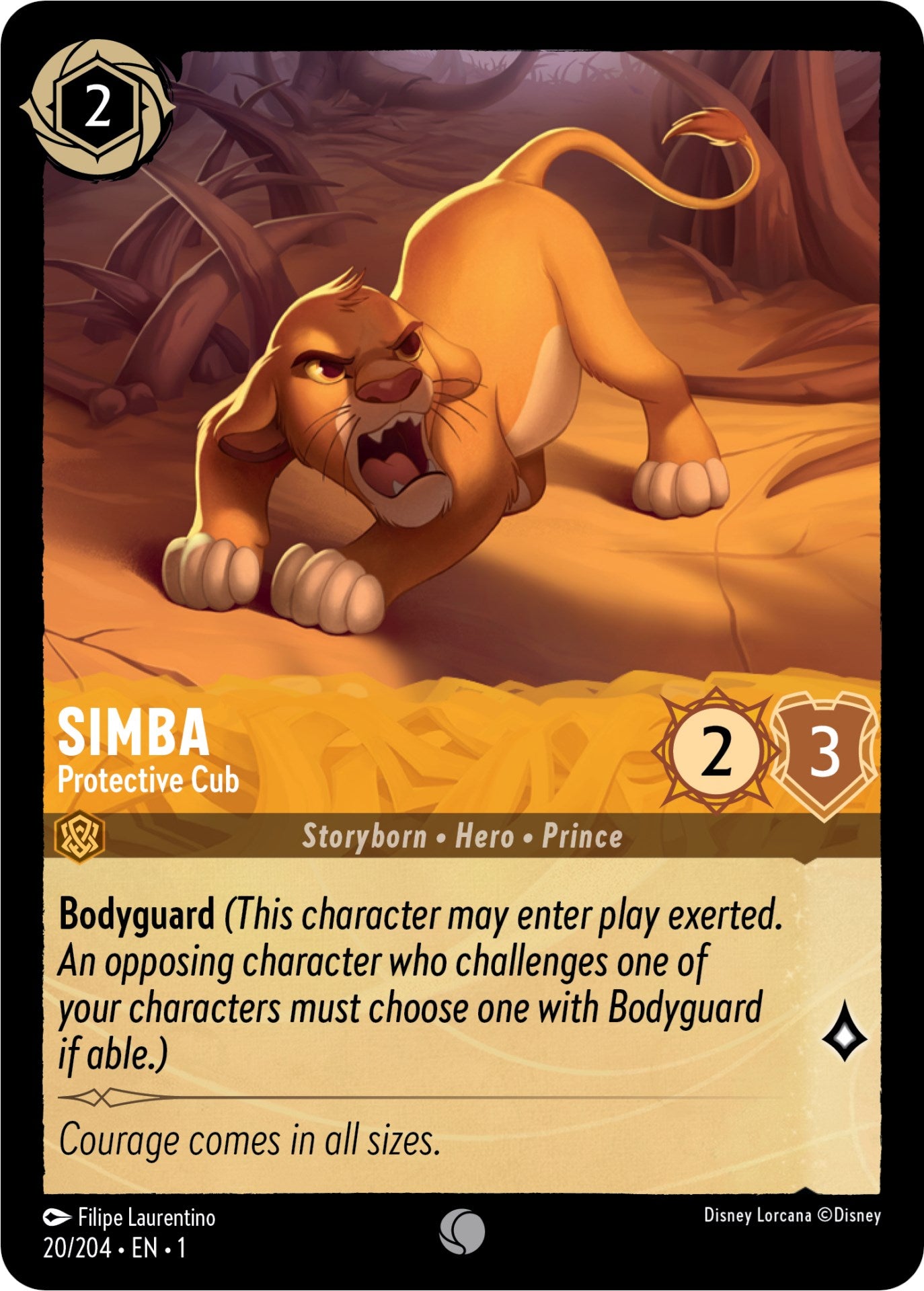 Simba - Protective Cub (20/204) [The First Chapter] | Boutique FDB TCG