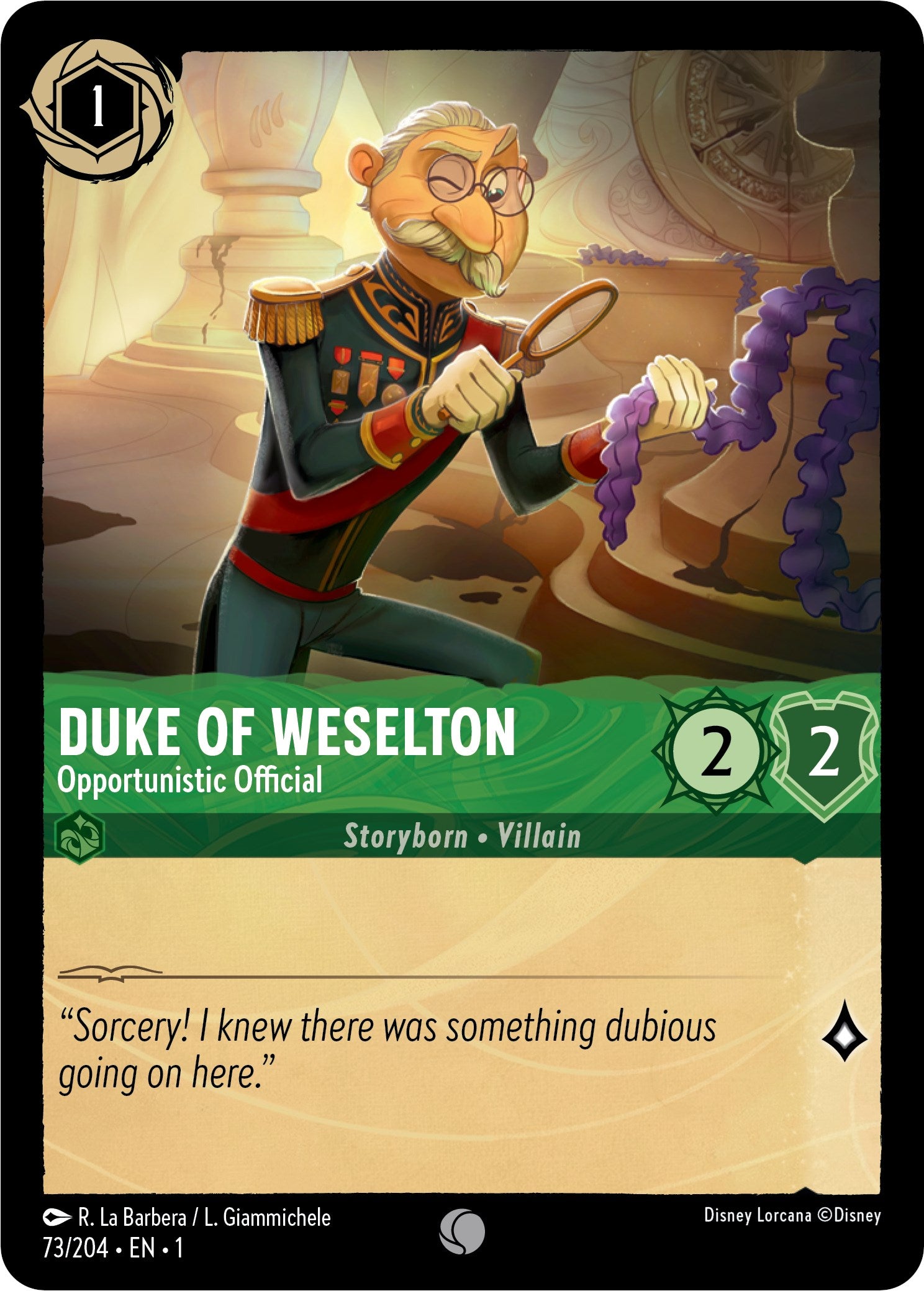 Duke of Weselton - Opportunistic Official (73/204) [The First Chapter] | Boutique FDB TCG