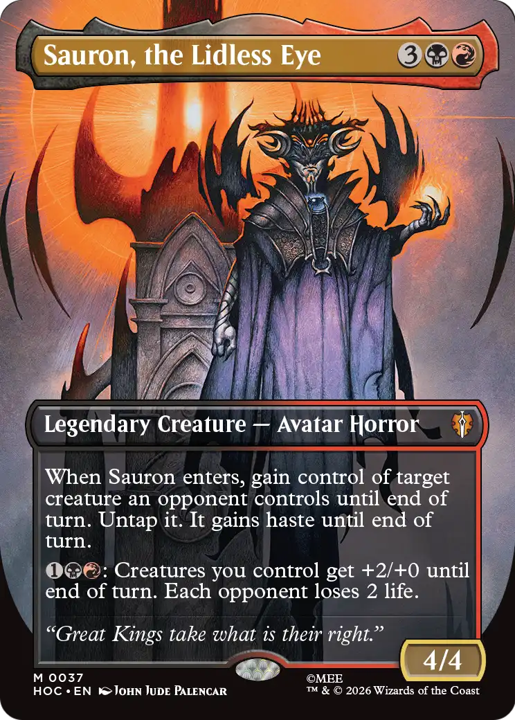 Sauron, the Lidless Eye (Borderless) [The Hobbit: Eternal-Legal] | Boutique FDB TCG
