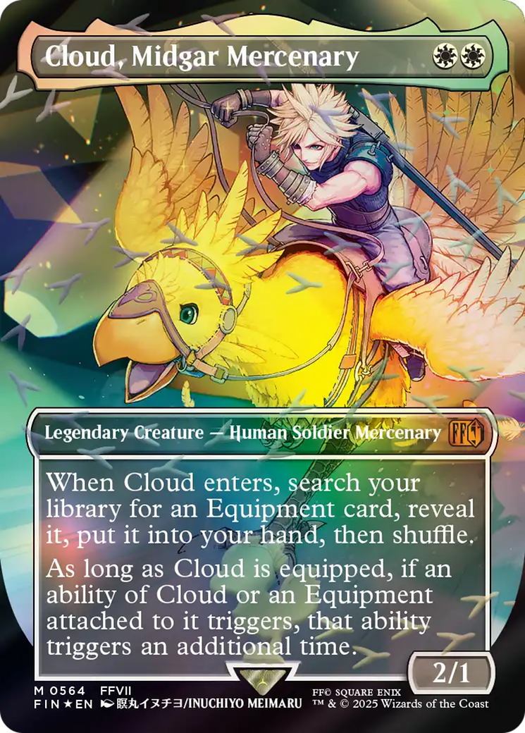 Cloud, Midgar Mercenary (Borderless) (Chocobo Track Foil) [FINAL FANTASY] | Boutique FDB TCG