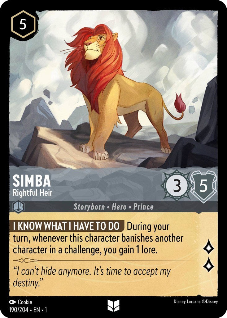 Simba - Rightful Heir (190/204) [The First Chapter] | Boutique FDB TCG