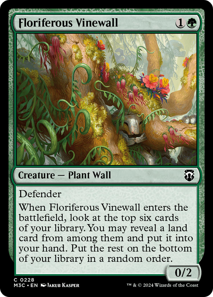 Floriferous Vinewall (Ripple Foil) [Modern Horizons 3 Commander] | Boutique FDB TCG