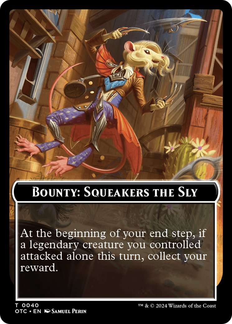 Bounty: Squeakers the Sly // Bounty Rules Double-Sided Token [Outlaws of Thunder Junction Commander Tokens] | Boutique FDB TCG