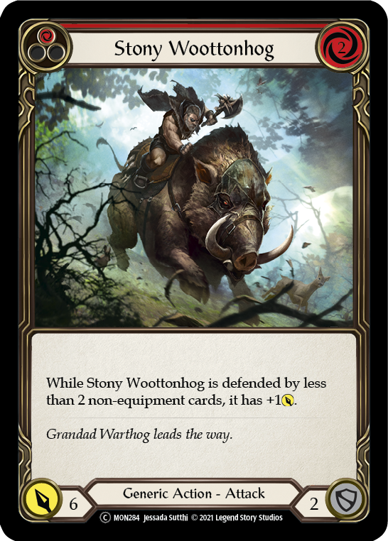 Stony Woottonhog (Red) [U-MON284-RF] (Monarch Unlimited)  Unlimited Rainbow Foil | Boutique FDB TCG