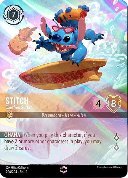 Stitch - Carefree Surfer (Enchanted) (206/204) [The First Chapter] | Boutique FDB TCG