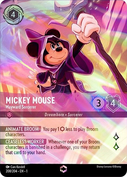 Mickey Mouse - Wayward Sorcerer (Enchanted) (208/204) [The First Chapter] | Boutique FDB TCG