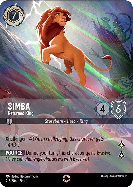 Simba - Returned King (Enchanted) (215/204) [The First Chapter] | Boutique FDB TCG