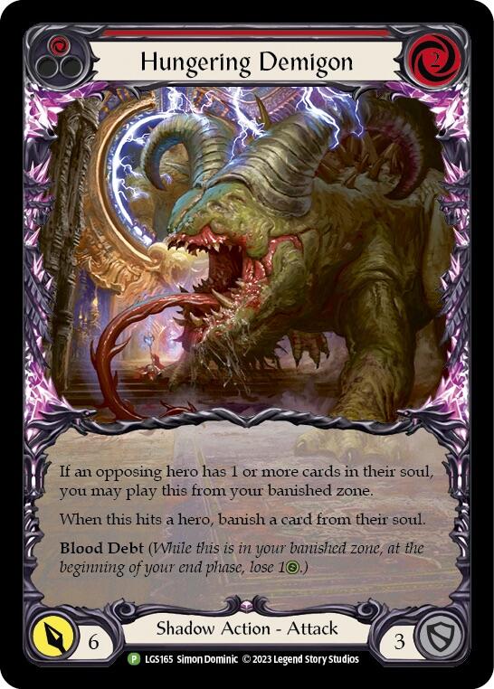 Hungering Demigon (Red) [LGS165] (Promo)  Rainbow Foil | Boutique FDB TCG