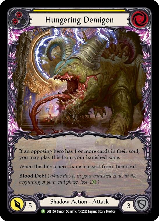 Hungering Demigon (Yellow) [LGS166] (Promo)  Rainbow Foil | Boutique FDB TCG
