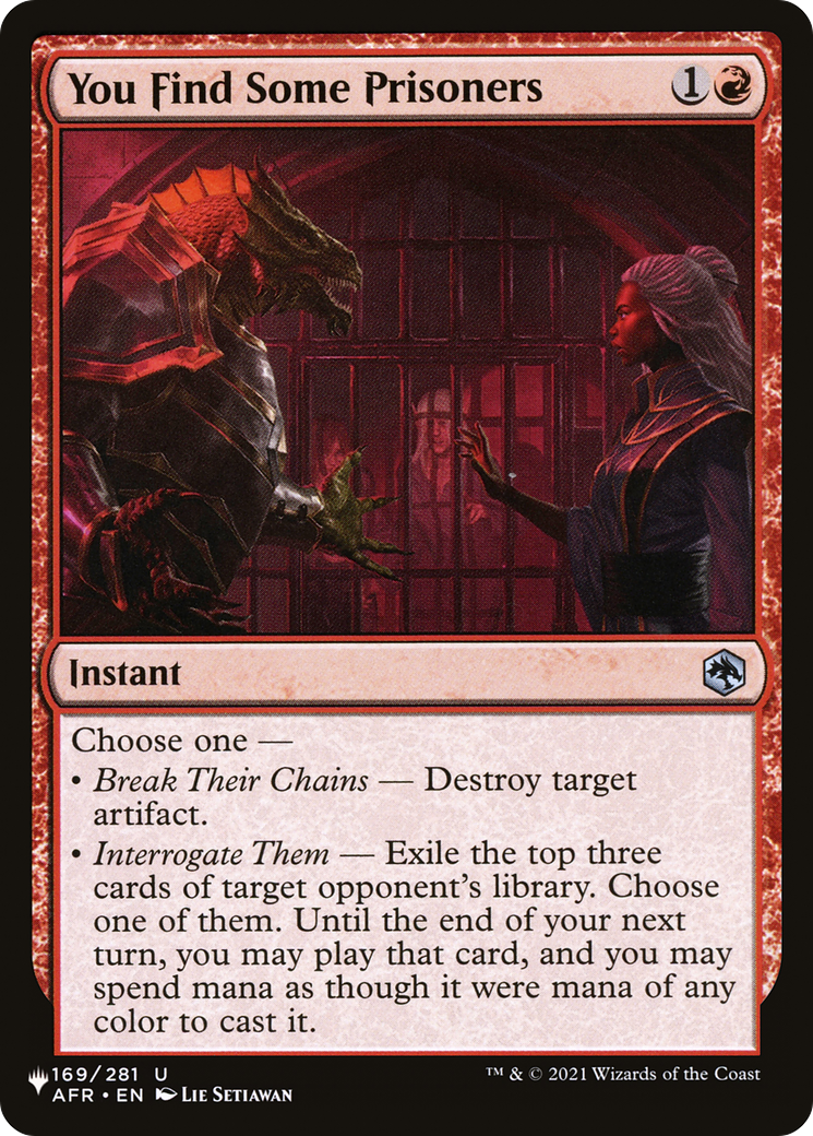 You Find Some Prisoners [The List Reprints] | Boutique FDB TCG