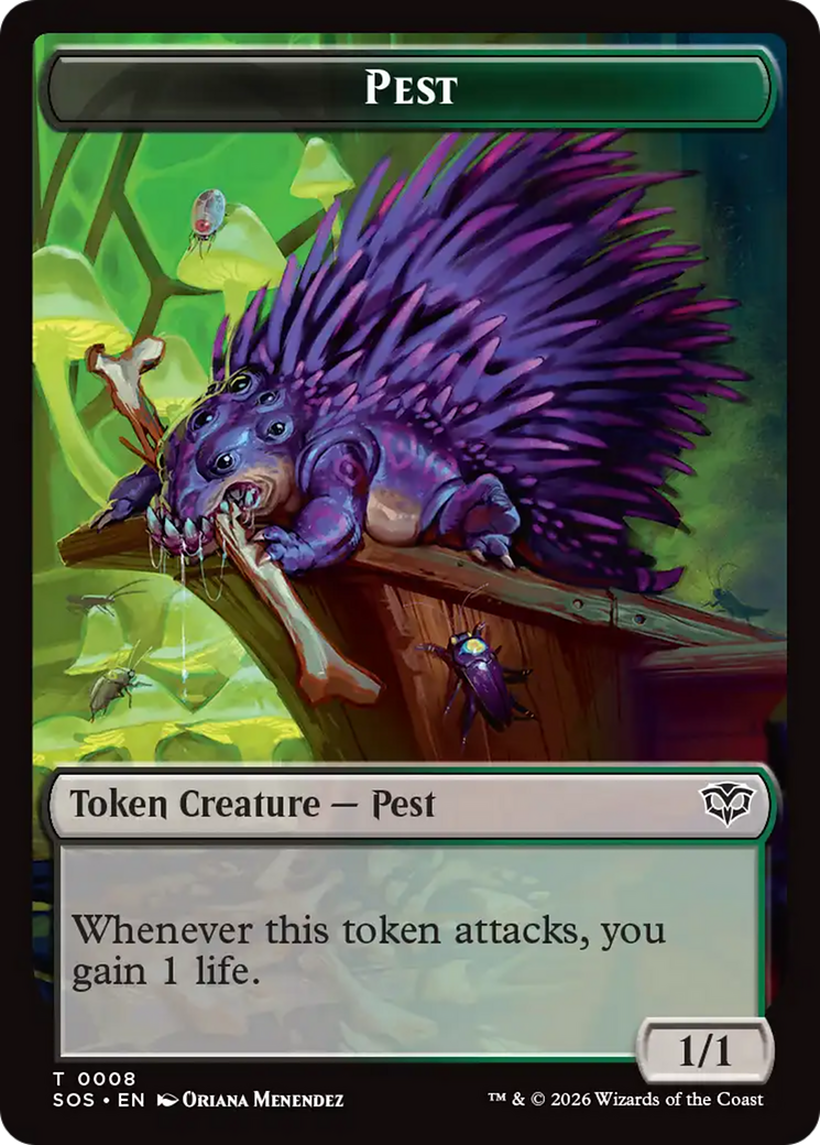 Fractal (0004) // Pest (0008) Double-Sided Token [Secrets of Strixhaven Tokens] | Boutique FDB TCG