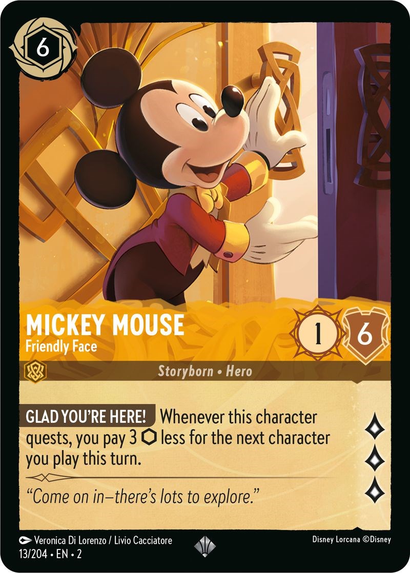 Mickey Mouse - Friendly Face (13/204) [Rise of the Floodborn] | Boutique FDB TCG