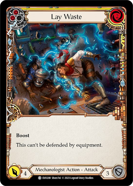 Lay Waste (Yellow) [EVO208] (Bright Lights)  Rainbow Foil | Boutique FDB TCG