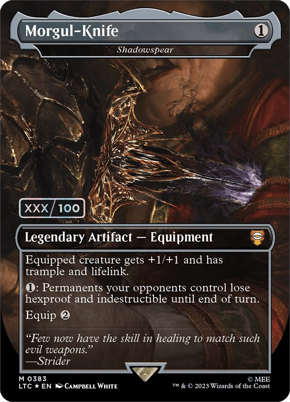 Morgul-Knife - Shadowspear (Serialized) [The Lord of the Rings: Tales of Middle-Earth Commander] | Boutique FDB TCG
