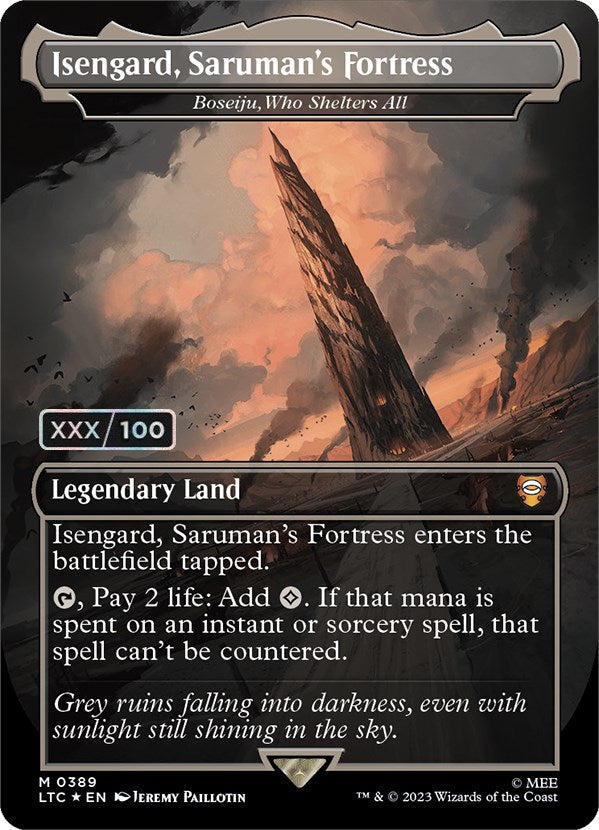 Isengard, Saruman's Fortress - Boseiju, Who Shelters All (Serialized) [The Lord of the Rings: Tales of Middle-Earth Commander] | Boutique FDB TCG