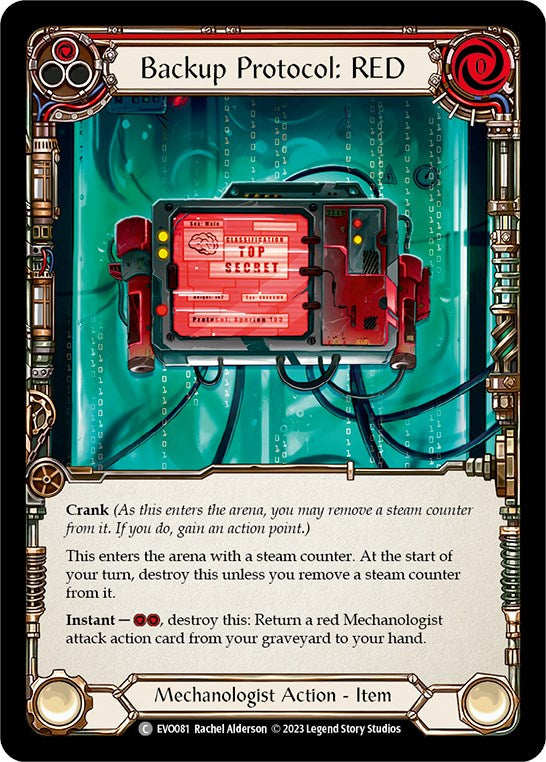 Backup Protocol: RED [EVO081] (Bright Lights) | Boutique FDB TCG