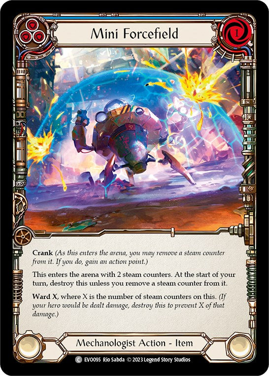 Mini Forcefield (Blue) [EVO095] (Bright Lights)  Rainbow Foil | Boutique FDB TCG