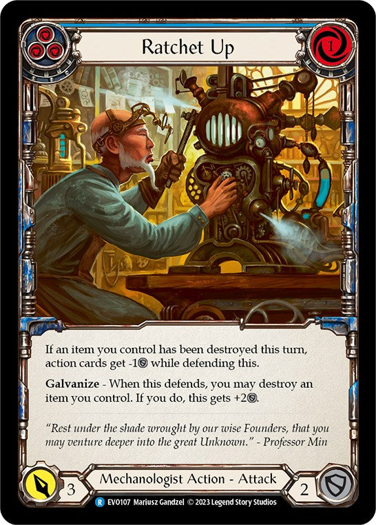 Ratchet Up (Blue) [EVO107] (Bright Lights)  Rainbow Foil | Boutique FDB TCG