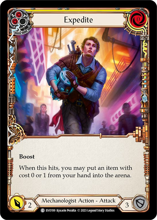 Expedite (Yellow) [EVO199] (Bright Lights)  Rainbow Foil | Boutique FDB TCG