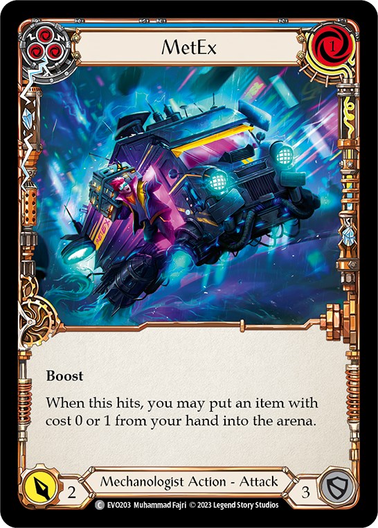 MetEx (Blue) [EVO203] (Bright Lights)  Rainbow Foil | Boutique FDB TCG