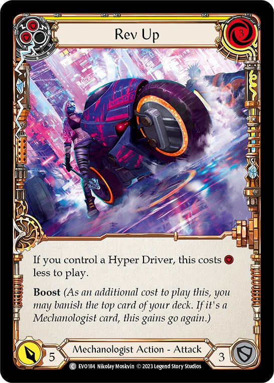 Rev Up (Yellow) [EVO184] (Bright Lights)  Rainbow Foil | Boutique FDB TCG