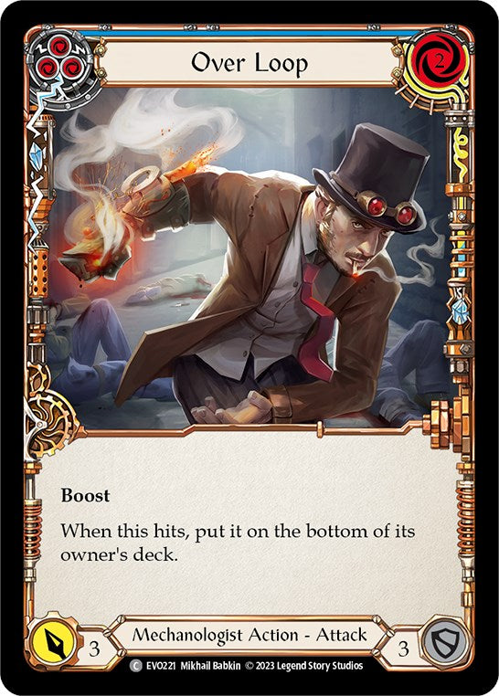 Over Loop (Blue) [EVO221] (Bright Lights)  Rainbow Foil | Boutique FDB TCG